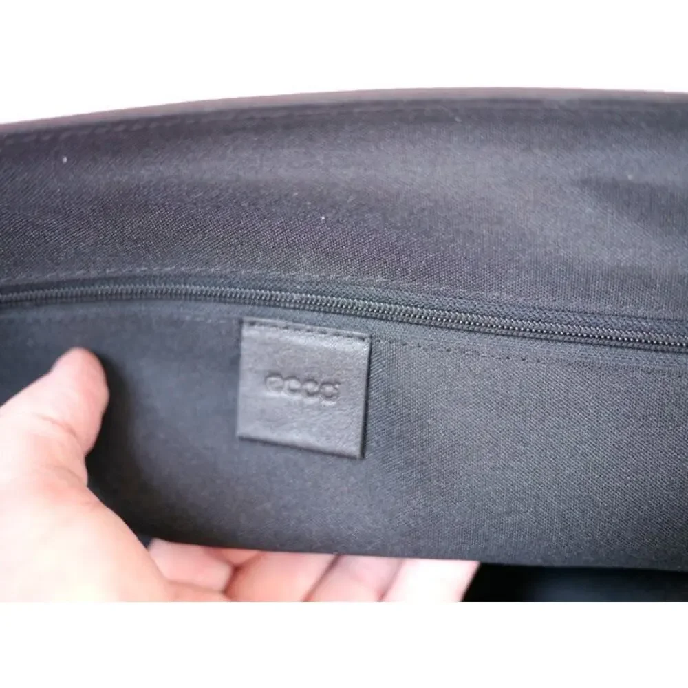 ECCO Brown Nylon Multi-Pocket Adjustable Laptop Soft Briefcase Carry On Bag